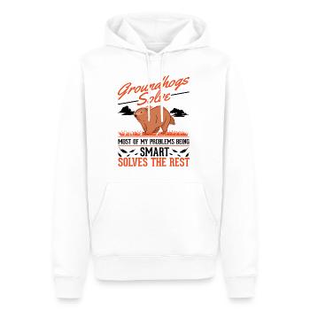 Murmeltier Groundhog Day Waldmurmeltier - Männer Premium Bio Hoodie - Weiß - Vorne - Nico (187cm)