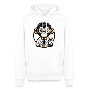 Cute Monkey Scientist - Männer Premium Bio Hoodie - Weiß - Vorne - Nico (187cm)