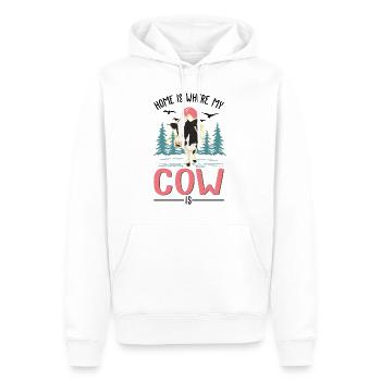 Zuhause ist wo meine Kuh ist Landwirt Bauer - Männer Premium Bio Hoodie - Weiß - Vorne - Nico (187cm)