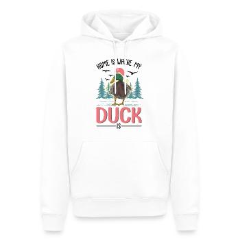 La maison, c’est là où sont mes canards - Sweat à capuche Premium bio Homme - blanc - Devant - Nico (187cm)