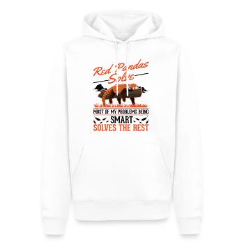 Cadeau Panda roux Panda roux - Sweat à capuche Premium bio Homme - blanc - Devant - Nico (187cm)