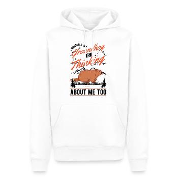 Marmotte Jour de la marmotte marmotte - Sweat à capuche Premium bio Homme - blanc - Devant - Nico (187cm)