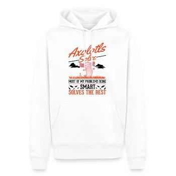 Axolotl cadeau armé amphibien - Sweat à capuche Premium bio Homme - blanc - Devant - Nico (187cm)