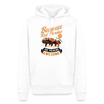 Panda roux Cadeau Panda roux - Sweat à capuche Premium bio Homme - blanc - Devant - Nico (187cm)