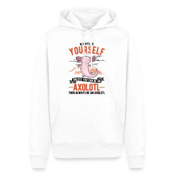 Axolotl cadeau armé amphibien - Sweat à capuche Premium bio Homme - blanc - Devant - Nico (187cm)
