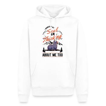 Robbe Geschenk Seehund Seelöwe - Männer Premium Bio Hoodie - Weiß - Vorne - Nico (187cm)