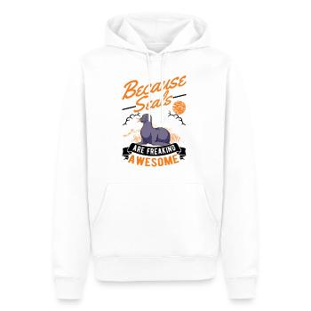 Sceau cadeau phoque lion de mer - Sweat à capuche Premium bio Homme - blanc - Devant - Nico (187cm)