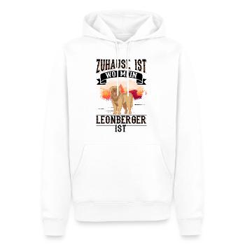 La maison est là où se trouve mon Leonberg - Sweat à capuche Premium bio Homme - blanc - Devant - Nico (187cm)