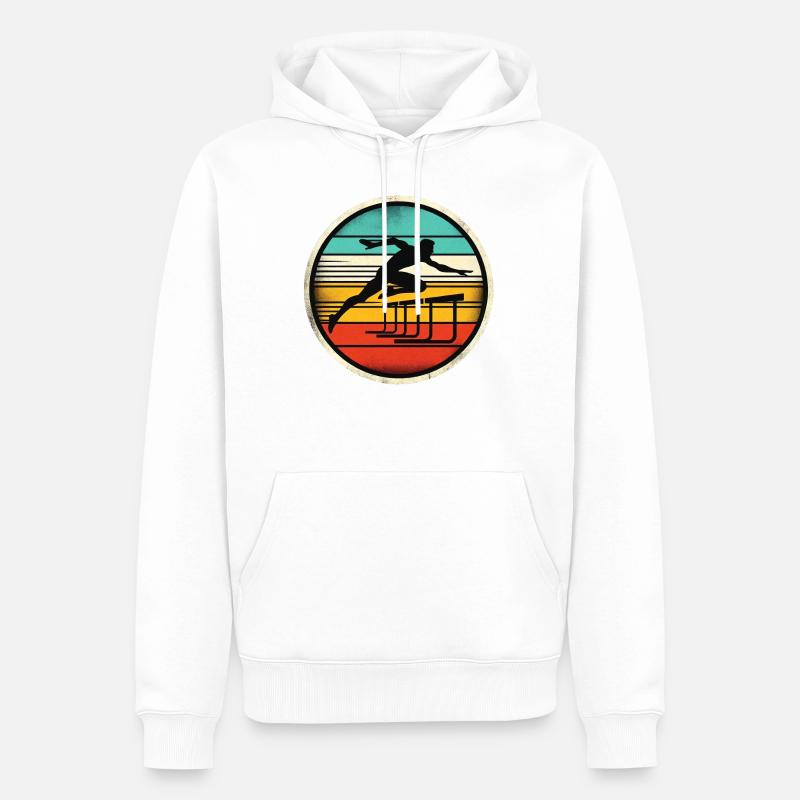 Sprinter de haies - Sweat à capuche Premium bio Homme - blanc