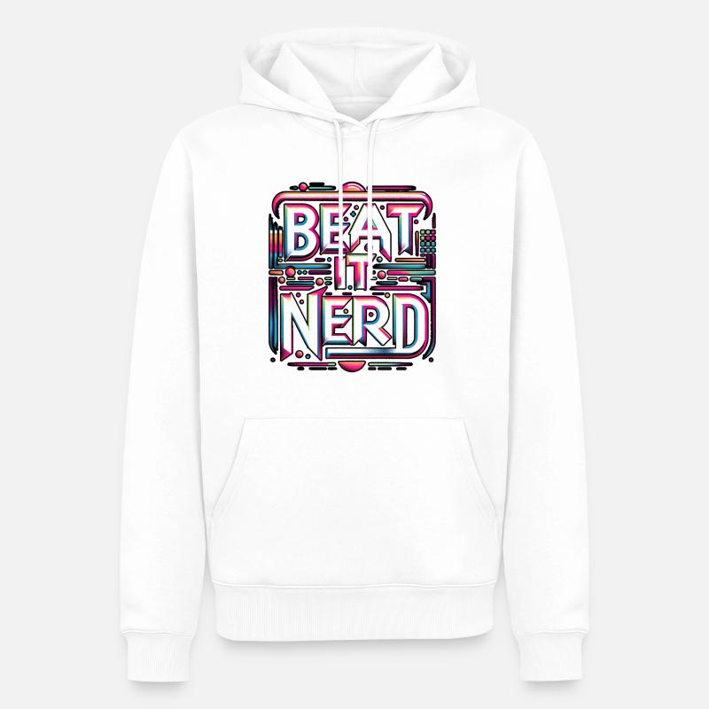 Beat it Nerd 10 - Männer Premium Bio Hoodie - Weiß
