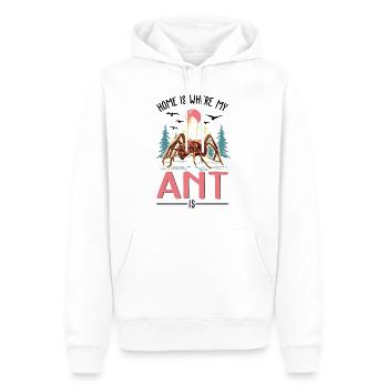 La maison, c’est là où sont mes fourmis - Sweat à capuche Premium bio Homme - blanc - Devant - Nico (187cm)