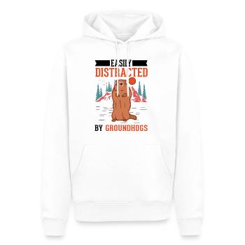 Murmeltier Groundhog Waldmurmeltier - Männer Premium Bio Hoodie - Weiß - Vorne - Nico (187cm)