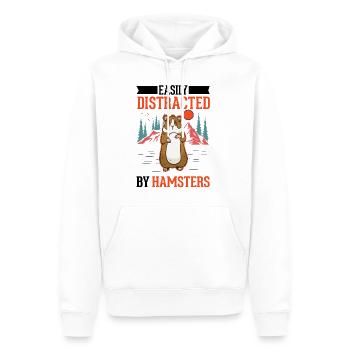 Facilement distrait par les hamsters Goldhamster - Sweat à capuche Premium bio Homme - blanc - Devant - Nico (187cm)