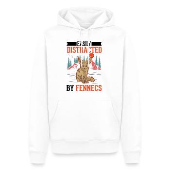 Easily distracted by Fennecs Fennek Wüstenfuchs - Männer Premium Bio Hoodie - Weiß - Vorne - Nico (187cm)