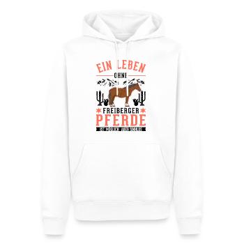 Ein Leben ohne Freiberger Pferde sinnlos - Männer Premium Bio Hoodie - Weiß - Vorne - Nico (187cm)