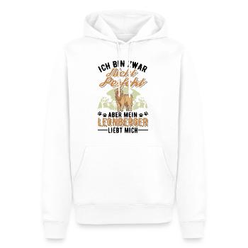Leonberger Geschenk - Männer Premium Bio Hoodie - Weiß - Vorne - Nico (187cm)