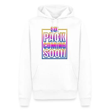 Six Pack Coming Soon 62 - Men’s Premium Organic Hoodie - white - Front - Nico (187cm)