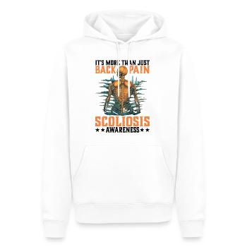 It's More Than Just Back Pain 11 - Men’s Premium Organic Hoodie - white - Front - Nico (187cm)