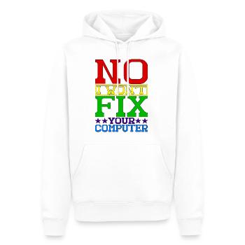 No, I Won't Fix Your Computer 19 - Männer Premium Bio Hoodie - Weiß - Vorne - Nico (187cm)