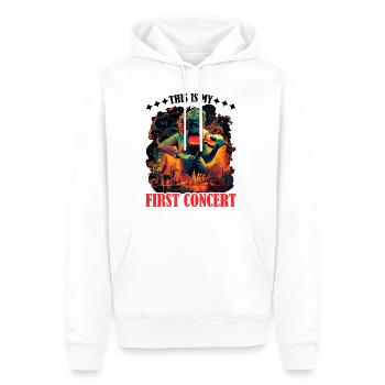 C’est mon premier concert 60 - Sweat à capuche Premium bio Homme - blanc - Devant - Nico (187cm)
