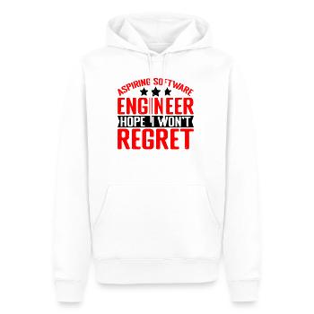 Aspiring Software Engineer, Hope I Won't Regret 2 - Men’s Premium Organic Hoodie - white - Front - Nico (187cm)