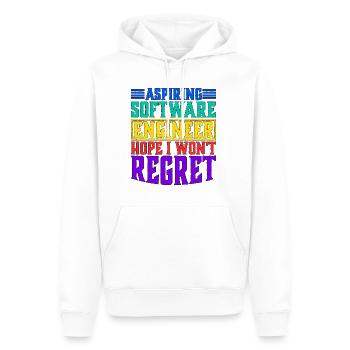 Aspiring Software Engineer, Hope I Won't Regret - Men’s Premium Organic Hoodie - white - Front - Nico (187cm)