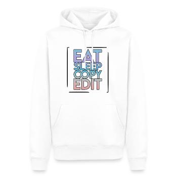 Eat Sleep Copy Edit 2 - Men’s Premium Organic Hoodie - white - Front - Nico (187cm)