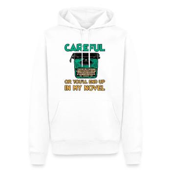 Careful Or You'll End Up In My Novel 4 - Männer Premium Bio Hoodie - Weiß - Vorne - Nico (187cm)