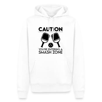 Attention : Vous entrez dans une zone de smash 4 - Sweat à capuche Premium bio Homme - blanc - Devant - Nico (187cm)