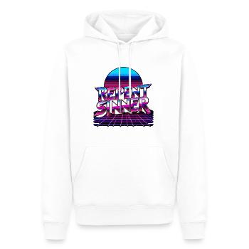 Repent Sinner 19 - Männer Premium Bio Hoodie - Weiß - Vorne - Nico (187cm)