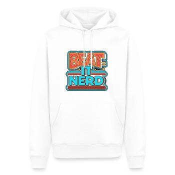 Battez-le Nerd 8 - Sweat à capuche Premium bio Homme - blanc - Devant - Nico (187cm)