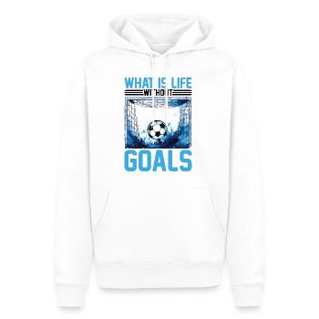 What Is Life Without Goals 13 - Männer Premium Bio Hoodie - Weiß - Vorne - Nico (187cm)