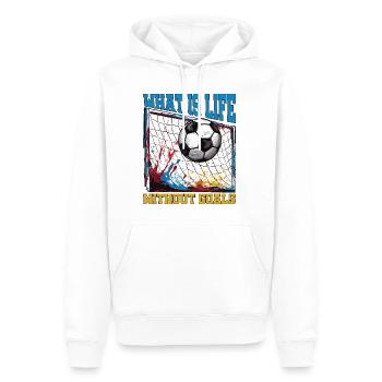 What Is Life Without Goals 14 - Männer Premium Bio Hoodie - Weiß - Vorne - Nico (187cm)