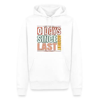 0 Days Since Last Accident 14 - Männer Premium Bio Hoodie - Weiß - Vorne - Nico (187cm)