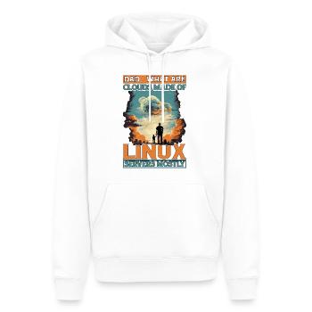 What Are Clouds Made Of, Linux Servers Mostly 12 - Men’s Premium Organic Hoodie - white - Front - Nico (187cm)