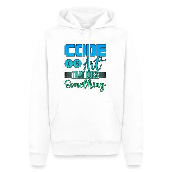 Code Is Art That Does Something 4 - Männer Premium Bio Hoodie - Weiß - Vorne - Nico (187cm)