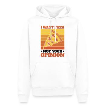 Je veux de la pizza, pas votre opinion - Sweat à capuche Premium bio Homme - blanc - Devant - Nico (187cm)