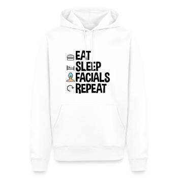 Manger des soins du visage Sleep Répéter 2 - Sweat à capuche Premium bio Homme - blanc - Devant - Nico (187cm)