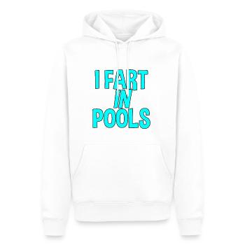 Je pète dans les piscines - Sweat à capuche Premium bio Homme - blanc - Devant - Nico (187cm)