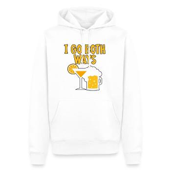 Je vais dans les deux sens 2 - Sweat à capuche Premium bio Homme - blanc - Devant - Nico (187cm)
