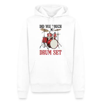 Did You Touch My Drum Set 26 - Men’s Premium Organic Hoodie - white - Front - Nico (187cm)