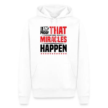 I Am Proof That Miracles Happen 10 - Männer Premium Bio Hoodie - Weiß - Vorne - Nico (187cm)