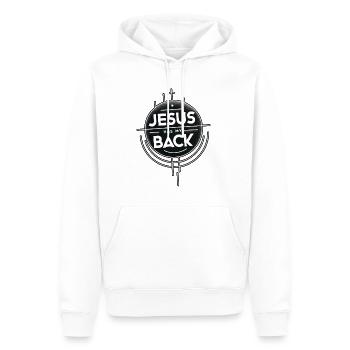Jésus me soutient 19 - Sweat à capuche Premium bio Homme - blanc - Devant - Nico (187cm)
