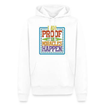 I Am Proof That Miracles Happen 9 - Männer Premium Bio Hoodie - Weiß - Vorne - Nico (187cm)