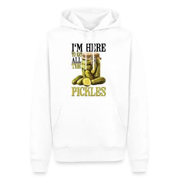 I'm Here To Eat All The Pickles 5 - Men’s Premium Organic Hoodie - white - Front - Nico (187cm)