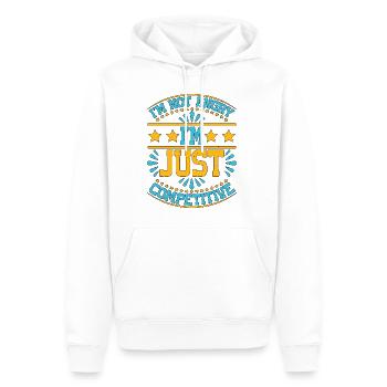 Je ne suis pas en colère, je suis juste compétitif 6 - Sweat à capuche Premium bio Homme - blanc - Devant - Nico (187cm)