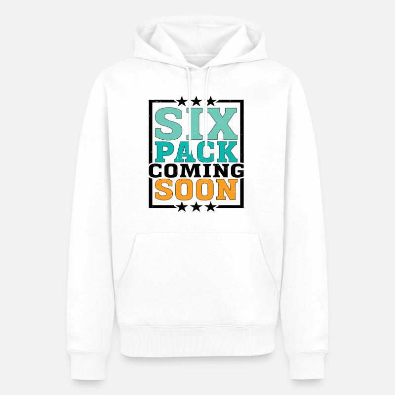 Six Pack Coming Soon 50 - Männer Premium Bio Hoodie - Weiß