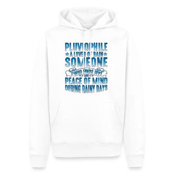 Pluviophile, A Lover Of Rain 7 - Männer Premium Bio Hoodie - Weiß - Vorne - Nico (187cm)