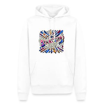Brainstormy Buddy 10 - Sweat à capuche Premium bio Homme - blanc - Devant - Nico (187cm)