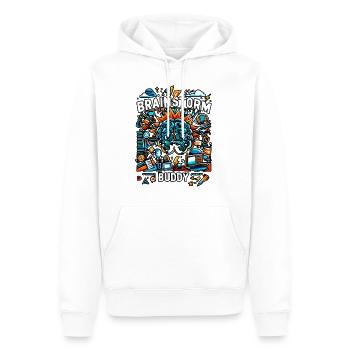 Brainstorm Buddy 12 - Sweat à capuche Premium bio Homme - blanc - Devant - Nico (187cm)